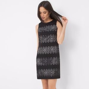 NWT WHBM Sleeveless Textured Cutout Sheath Dress